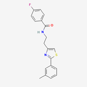 molecular formula C19H17FN2OS B2483653 4-fluoro-N-(2-(2-(m-tolyl)thiazol-4-yl)ethyl)benzamide CAS No. 896615-20-6