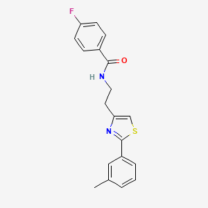 molecular formula C19H17FN2OS B2483653 4-フルオロ-N-(2-(2-(m-トリル)チアゾール-4-イル)エチル)ベンズアミド CAS No. 896615-20-6