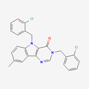 molecular formula C25H19Cl2N3O B2483658 3,5-bis(2-chlorobenzyl)-8-methyl-3H-pyrimido[5,4-b]indol-4(5H)-one CAS No. 1216904-86-7