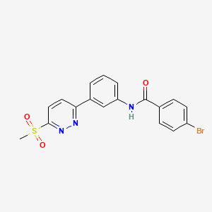 molecular formula C18H14BrN3O3S B2483663 4-bromo-N-(3-(6-(methylsulfonyl)pyridazin-3-yl)phenyl)benzamide CAS No. 1005305-27-0
