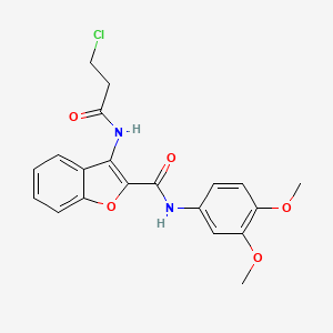 molecular formula C20H19ClN2O5 B2483671 3-(3-chloropropanamido)-N-(3,4-dimethoxyphenyl)benzofuran-2-carboxamide CAS No. 888448-19-9