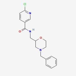 molecular formula C18H20ClN3O2 B2483676 N-[(4-benzylmorpholin-2-yl)methyl]-6-chloropyridine-3-carboxamide CAS No. 1119205-50-3