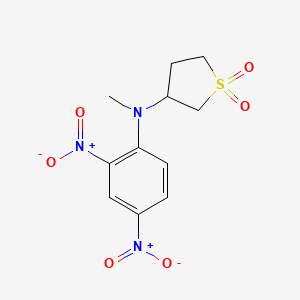 molecular formula C11H13N3O6S B2483677 3-((2,4-Dinitrophenyl)(methyl)amino)tetrahydrothiophene 1,1-dioxide CAS No. 56799-43-0