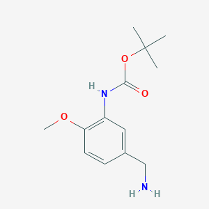 molecular formula C13H20N2O3 B2483680 tert-butyl N-[5-(aminomethyl)-2-methoxyphenyl]carbamate CAS No. 1260843-86-4