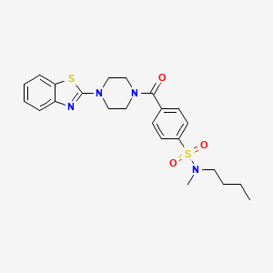 molecular formula C23H28N4O3S2 B2483688 4-(4-(benzo[d]thiazol-2-yl)piperazine-1-carbonyl)-N-butyl-N-methylbenzenesulfonamide CAS No. 683771-08-6