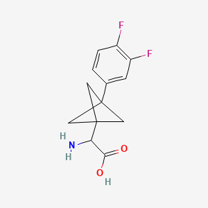 molecular formula C13H13F2NO2 B2483689 2-Amino-2-[3-(3,4-difluorophenyl)-1-bicyclo[1.1.1]pentanyl]acetic acid CAS No. 2287260-96-0