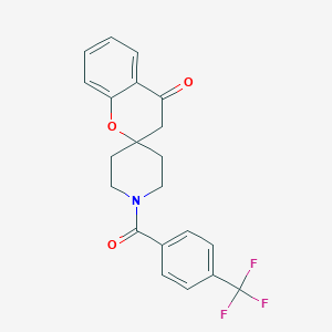 molecular formula C21H18F3NO3 B2483699 1'-(4-(Trifluoromethyl)benzoyl)spiro[chroman-2,4'-piperidin]-4-one CAS No. 877811-09-1