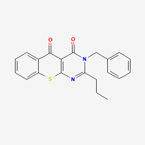 molecular formula C21H18N2O2S B2483707 3-benzyl-2-propyl-3H-thiochromeno[2,3-d]pyrimidine-4,5-dione CAS No. 896826-11-2