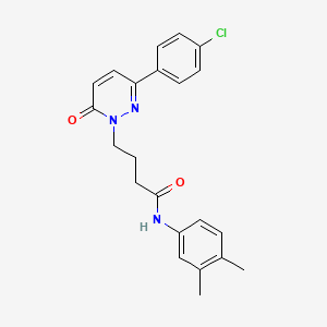 molecular formula C22H22ClN3O2 B2483708 4-(3-(4-氯苯基)-6-氧代吡啶-1(6H)-基)-N-(3,4-二甲基苯基)丁酰胺 CAS No. 946320-92-9