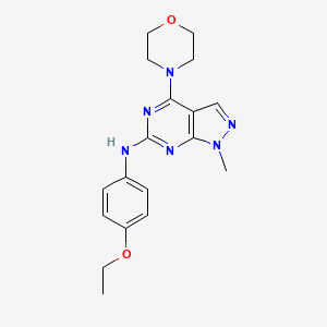 molecular formula C18H22N6O2 B2483710 (4-Ethoxyphenyl)(1-methyl-4-morpholin-4-ylpyrazolo[5,4-d]pyrimidin-6-yl)amine CAS No. 897758-52-0