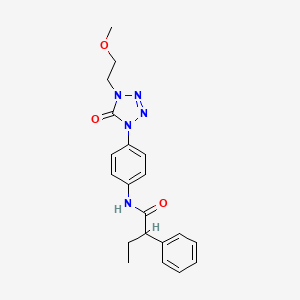 molecular formula C20H23N5O3 B2483712 N-(4-(4-(2-methoxyethyl)-5-oxo-4,5-dihydro-1H-tetrazol-1-yl)phenyl)-2-phenylbutanamide CAS No. 1396798-23-4