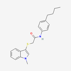 molecular formula C21H24N2OS B2483719 N-(4-丁基苯基)-2-((1-甲基-1H-吲哚-3-基)硫基)乙酰胺 CAS No. 851411-86-4