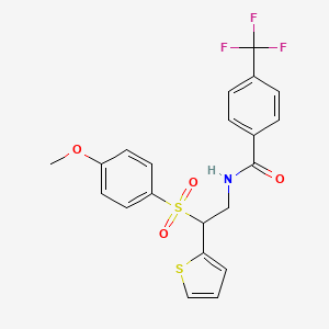 N-(2-((4-methoxyphenyl)sulfonyl)-2-(thiophen-2-yl)ethyl)-4-(trifluoromethyl)benzamide