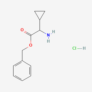 molecular formula C12H16ClNO2 B2483726 Benzyl 2-amino-2-cyclopropylacetate;hydrochloride CAS No. 2416234-06-3