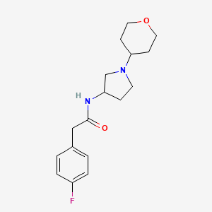 molecular formula C17H23FN2O2 B2483728 2-(4-fluorophenyl)-N-(1-(tetrahydro-2H-pyran-4-yl)pyrrolidin-3-yl)acetamide CAS No. 2320667-60-3