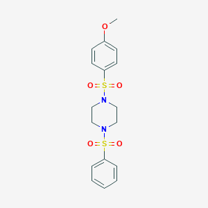 molecular formula C17H20N2O5S2 B248373 1-Benzenesulfonyl-4-(4-methoxy-benzenesulfonyl)-piperazine 