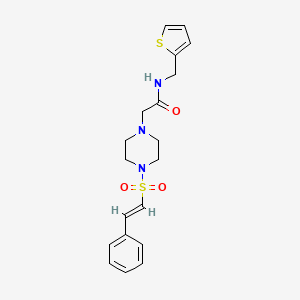 2-[4-[(E)-2-phenylethenyl]sulfonylpiperazin-1-yl]-N-(thiophen-2-ylmethyl)acetamide