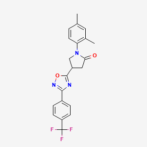 molecular formula C21H18F3N3O2 B2483745 1-(2,4-Dimethylphenyl)-4-(3-(4-(trifluoromethyl)phenyl)-1,2,4-oxadiazol-5-yl)pyrrolidin-2-one CAS No. 946355-20-0