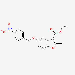 molecular formula C19H17NO6 B2483750 Ethyl 2-methyl-5-[(4-nitrophenyl)methoxy]-1-benzofuran-3-carboxylate CAS No. 300674-48-0
