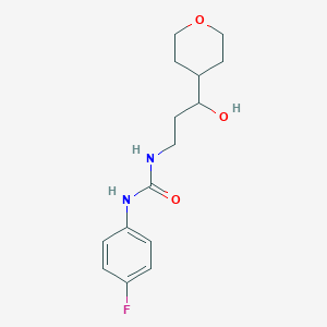 molecular formula C15H21FN2O3 B2483751 1-(4-fluorophenyl)-3-(3-hydroxy-3-(tetrahydro-2H-pyran-4-yl)propyl)urea CAS No. 2034241-88-6
