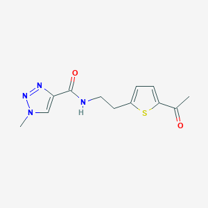 molecular formula C12H14N4O2S B2483762 N-(2-(5-acetylthiophen-2-yl)ethyl)-1-methyl-1H-1,2,3-triazole-4-carboxamide CAS No. 2034255-17-7