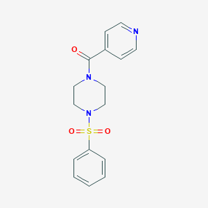 molecular formula C16H17N3O3S B248377 1-Isonicotinoyl-4-(phenylsulfonyl)piperazine 
