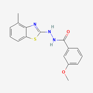 molecular formula C16H15N3O2S B2483772 3-methoxy-N'-(4-methyl-1,3-benzothiazol-2-yl)benzohydrazide CAS No. 851977-84-9