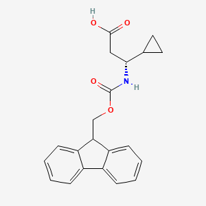 molecular formula C21H21NO4 B2483776 (R)-3-Cyclopropyl-3-(9H-fluoren-9-ylmethoxycarbonylamino)-propionic acid CAS No. 1260589-74-9