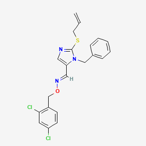 molecular formula C21H19Cl2N3OS B2483779 2-(烯丙基硫基)-1-苄基-1H-咪唑-5-甲醛 O-(2,4-二氯苄)肟 CAS No. 320423-18-5
