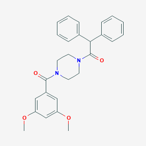 molecular formula C27H28N2O4 B248379 1-[4-(3,5-Dimethoxy-benzoyl)-piperazin-1-yl]-2,2-diphenyl-ethanone 