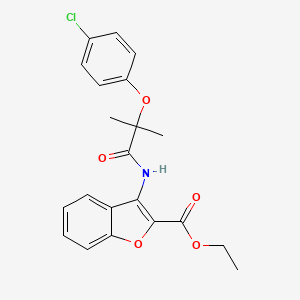 Ethyl 3-(2-(4-chlorophenoxy)-2-methylpropanamido)benzofuran-2-carboxylate