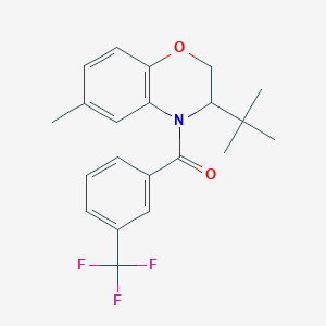 molecular formula C21H22F3NO2 B2483797 [3-(叔丁基)-6-甲基-2,3-二氢-4H-1,4-苯并噻嗪-4-基][3-(三氟甲基)苯基]甲酮 CAS No. 672951-42-7