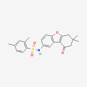 molecular formula C22H23NO4S B2483806 N-(7,7-dimethyl-9-oxo-6,8-dihydrodibenzofuran-2-yl)-2,4-dimethylbenzenesulfonamide CAS No. 329224-11-5