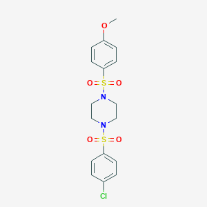 molecular formula C17H19ClN2O5S2 B248381 1-[(4-Chlorophenyl)sulfonyl]-4-[(4-methoxyphenyl)sulfonyl]piperazine 