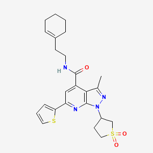N-(2-(cyclohex-1-en-1-yl)ethyl)-1-(1,1-dioxidotetrahydrothiophen-3-yl)-3-methyl-6-(thiophen-2-yl)-1H-pyrazolo[3,4-b]pyridine-4-carboxamide