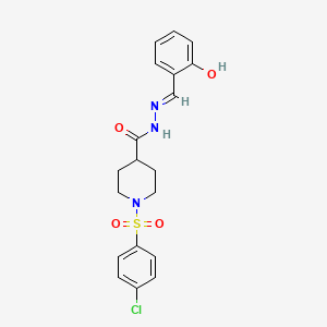 1-(4-chlorobenzenesulfonyl)-N'-[(1E)-(2-hydroxyphenyl)methylidene]piperidine-4-carbohydrazide