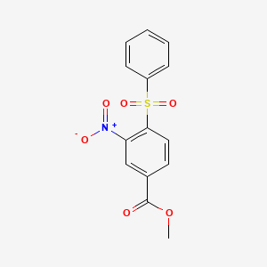 molecular formula C14H11NO6S B2483817 Methyl 3-nitro-4-(phenylsulfonyl)benzoate CAS No. 306278-46-6