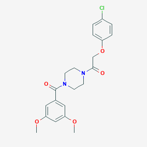 molecular formula C21H23ClN2O5 B248382 1-[(4-Chlorophenoxy)acetyl]-4-(3,5-dimethoxybenzoyl)piperazine 