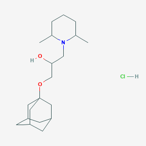 molecular formula C20H36ClNO2 B2483820 1-((3s,5s,7s)-Adamantan-1-yloxy)-3-(2,6-dimethylpiperidin-1-yl)propan-2-ol hydrochloride CAS No. 1212225-49-4