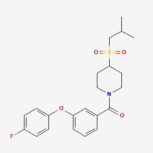 molecular formula C22H26FNO4S B2483821 (3-(4-Fluorophenoxy)phenyl)(4-(isobutylsulfonyl)piperidin-1-yl)methanone CAS No. 1797080-46-6