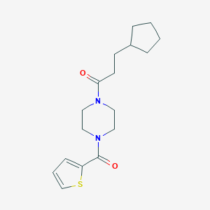 molecular formula C17H24N2O2S B248383 1-(3-Cyclopentylpropanoyl)-4-(2-thienylcarbonyl)piperazine 