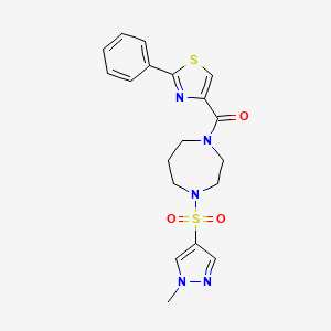 (4-((1-methyl-1H-pyrazol-4-yl)sulfonyl)-1,4-diazepan-1-yl)(2-phenylthiazol-4-yl)methanone