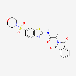 molecular formula C22H20N4O6S2 B2483837 2-(1,3-dioxoisoindolin-2-yl)-N-(6-(morpholinosulfonyl)benzo[d]thiazol-2-yl)propanamide CAS No. 865592-55-8