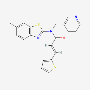 molecular formula C21H17N3OS2 B2483851 (E)-N-(6-methylbenzo[d]thiazol-2-yl)-N-(pyridin-3-ylmethyl)-3-(thiophen-2-yl)acrylamide CAS No. 895007-61-1