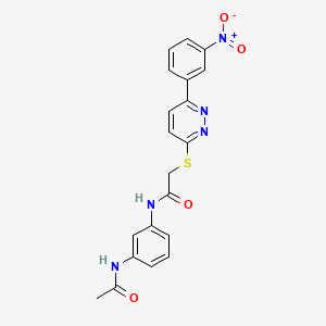 molecular formula C20H17N5O4S B2483855 N-(3-acetamidophenyl)-2-((6-(3-nitrophenyl)pyridazin-3-yl)thio)acetamide CAS No. 893997-67-6