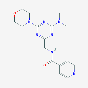 molecular formula C16H21N7O2 B2483859 N-((4-(dimethylamino)-6-morpholino-1,3,5-triazin-2-yl)methyl)isonicotinamide CAS No. 2034408-18-7