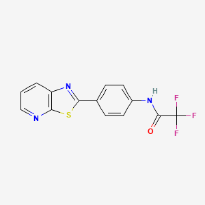 molecular formula C14H8F3N3OS B2483870 2,2,2-trifluoro-N-(4-(thiazolo[5,4-b]pyridin-2-yl)phenyl)acetamide CAS No. 863588-41-4