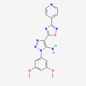 molecular formula C17H15N7O3 B2483872 3-(3,5-Dimethoxyphenyl)-5-(3-pyridin-4-yl-1,2,4-oxadiazol-5-yl)triazol-4-amine CAS No. 892767-54-3