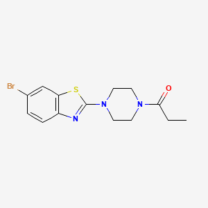 molecular formula C14H16BrN3OS B2483877 1-[4-(6-Bromo-1,3-benzothiazol-2-yl)piperazin-1-yl]propan-1-one CAS No. 897473-97-1