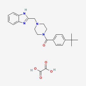molecular formula C25H30N4O5 B2483879 (4-((1H-苯并[d]咪唑-2-基)甲基)哌嗪-1-基)(4-(叔丁基)苯基)甲酮草酸盐 CAS No. 1351587-31-9